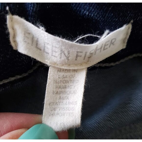 Eileen Fisher Woman Size 10 Jeans Dark Wash Stretch Slim Comfort Midrise - Picture 3 of 5